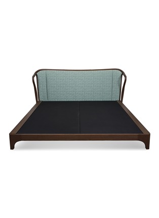 Main View - Click To Enlarge - ANDRÉ FU LIVING - Mid Century Rhythm Oak Bed Frame – Sage Green