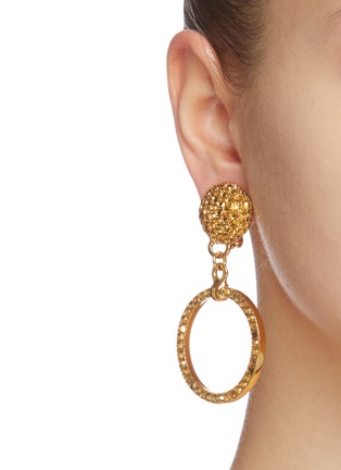 Figure View - Click To Enlarge - LANE CRAWFORD VINTAGE ACCESSORIES - Diamante hoop earrings