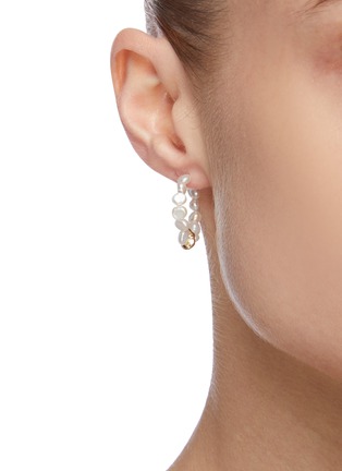 Figure View - Click To Enlarge - HOLLY RYAN - Keshi pearl 9k gold-plated hoop earrings