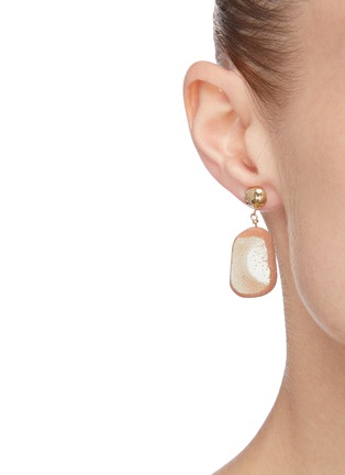 Figure View - Click To Enlarge - HOLLY RYAN - Capri terracotta 9k gold-plated earrings