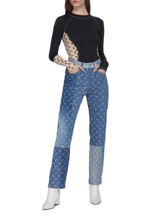 Figure View - Click To Enlarge - MARINE SERRE - Moon Print Jeans