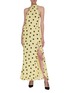 Figure View - Click To Enlarge - DE LA VALI - Mississippi' halter neck polka dot satin maxi dress