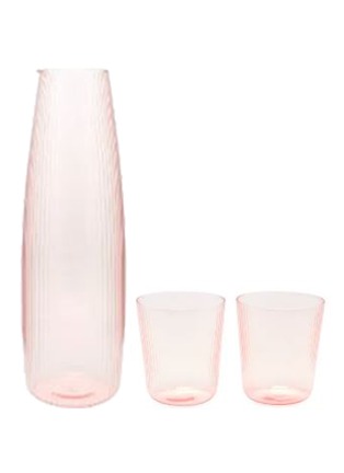 Main View - Click To Enlarge - R+D LAB - Luisa Carafe and Vino Glass Set – Cameo Pink