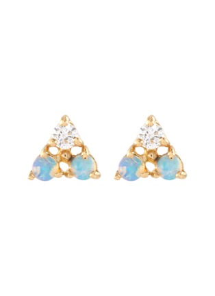 Main View - Click To Enlarge - WWAKE - Diamond opal 14k gold earrings