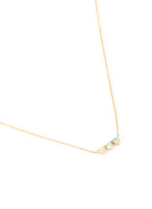 Detail View - Click To Enlarge - WWAKE - 'Three Points' diamond opal 14k gold necklace