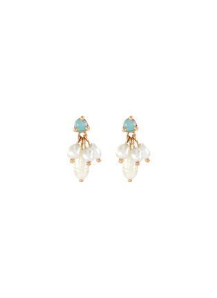 Main View - Click To Enlarge - WWAKE - 'Cloudburst' opal seed pearls 14k gold earrings