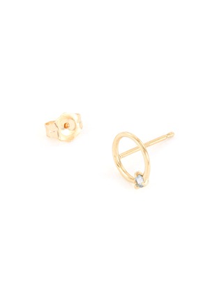 Detail View - Click To Enlarge - WWAKE - Sapphire 14k gold circle studs