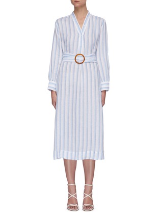 Main View - Click To Enlarge - EQUIL - Half placket belted shirt dress