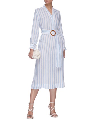 Figure View - Click To Enlarge - EQUIL - Half placket belted shirt dress