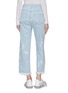 Back View - Click To Enlarge - J BRAND - 'Joan' light wash crinkle frayed hem flare jeans