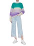 Figure View - Click To Enlarge - J BRAND - 'Joan' light wash crinkle frayed hem flare jeans