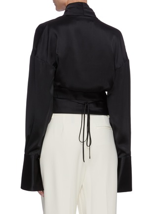 Back View - Click To Enlarge - HELLESSY - Harlow' flare sleeve tie waist silk blouse
