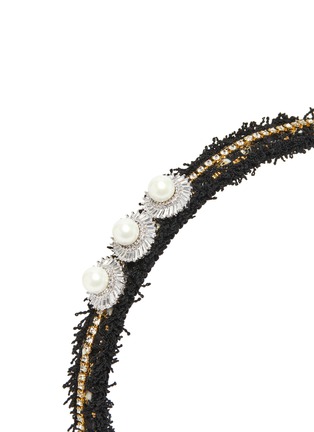 Detail View - Click To Enlarge - VENNA - Crystal pearl embellished tweed headband