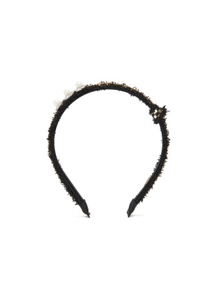 Main View - Click To Enlarge - VENNA - Crystal pearl embellished tweed headband