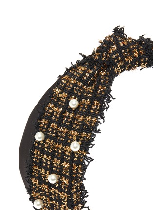 Detail View - Click To Enlarge - VENNA - Pearl embellished clip tweed headband