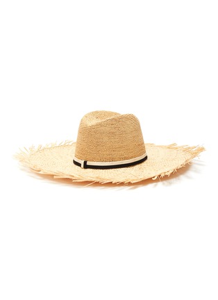 Figure View - Click To Enlarge - MAISON MICHEL - Big Kate' crochet straw frayed edges hat