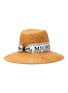 Main View - Click To Enlarge - MAISON MICHEL - Kate' logo band raffia straw fedora hat