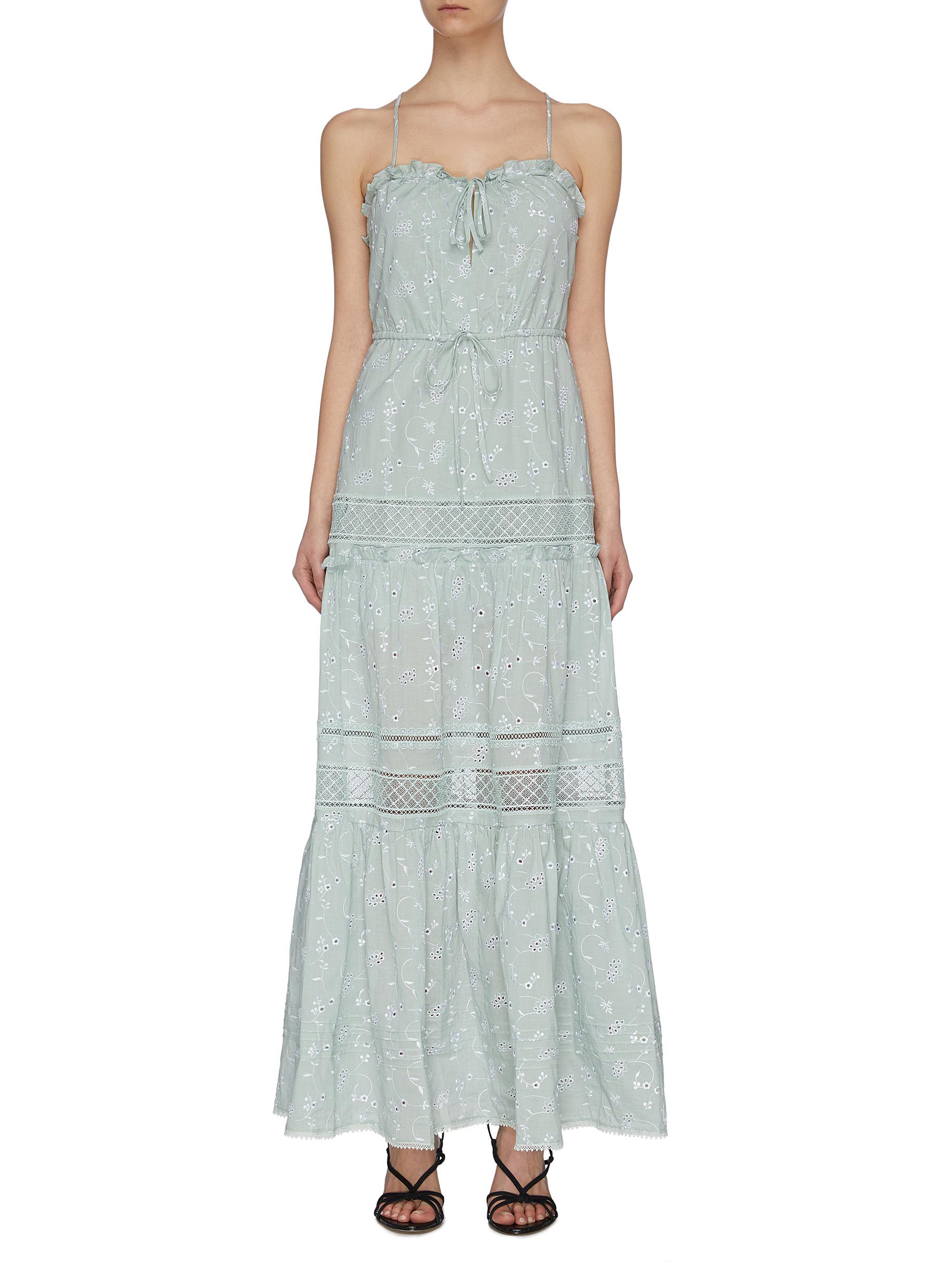 JONATHAN SIMKHAI 'KAVA' EYELET EMBROIDERED FLORAL DRESS