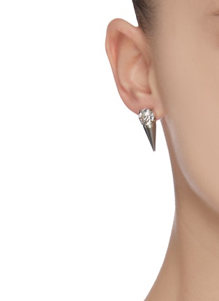 Figure View - Click To Enlarge - JOOMI LIM - Pearl crystal embellished spike stud earrings
