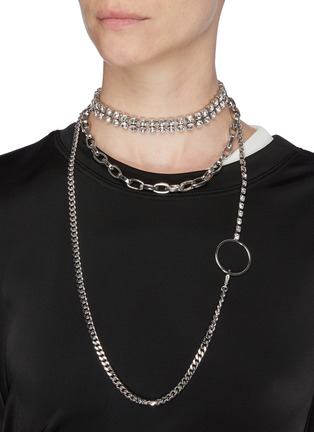 Figure View - Click To Enlarge - JOOMI LIM - Double row crystal embellished chain choker