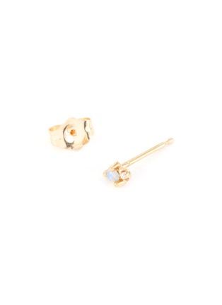 Detail View - Click To Enlarge - WWAKE - Opal diamond stud 10K gold earrings