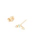 Detail View - Click To Enlarge - WWAKE - 'Mini Three-Step Point' diamond opal 14K gold earrings