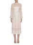 Main View - Click To Enlarge - NEEDLE & THREAD - Sequin embellished trumpet sleeve tulle ballerina midi dress