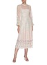 Figure View - Click To Enlarge - NEEDLE & THREAD - Sequin embellished trumpet sleeve tulle ballerina midi dress