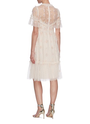 Back View - Click To Enlarge - NEEDLE & THREAD - Penelope Shimmer sequin embellished short sleeve tulle midi dress