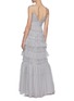 Back View - Click To Enlarge - NEEDLE & THREAD - Belted sequin embellished ruffle sleeveless gown