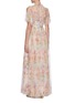 Back View - Click To Enlarge - NEEDLE & THREAD - 'Floral Diamond' bodice short sleeve maxi dress