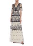 Figure View - Click To Enlarge - NEEDLE & THREAD - Midsummer' lace trim floral embroidered short sleeve gown