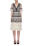 Main View - Click To Enlarge - NEEDLE & THREAD - Midsummer' lace trim floral embroidered short sleeve mini dress