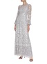 Figure View - Click To Enlarge - NEEDLE & THREAD - Sequin embellished trumpet sleeve tulle dress