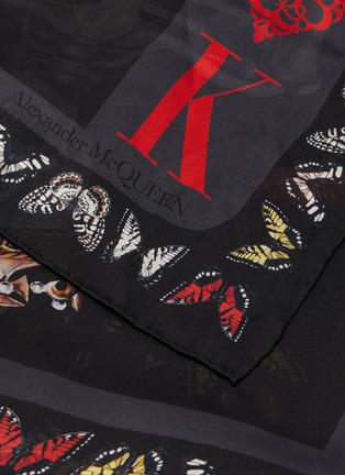 Detail View - Click To Enlarge - ALEXANDER MCQUEEN - Graphic print silk shawl scarf