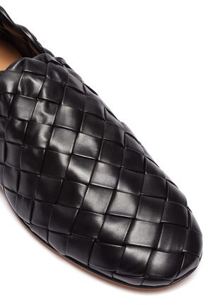 Detail View - Click To Enlarge - BOTTEGA VENETA - Square toe Intreccio leather loafers