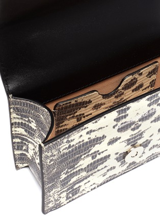 Detail View - Click To Enlarge - ALEXANDER MCQUEEN - Mini jewelled lizard embossed leather satchel