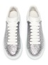 Detail View - Click To Enlarge - ALEXANDER MCQUEEN - Glitter with leather collar sneakers