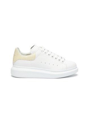 Main View - Click To Enlarge - ALEXANDER MCQUEEN - Croc-embossed collar leather sneakers