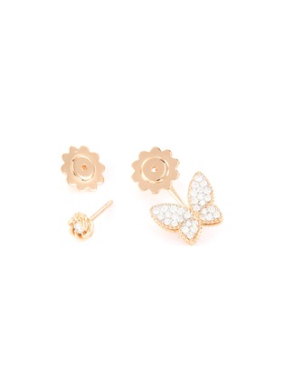 Detail View - Click To Enlarge - ROBERTO COIN - 'Gold Treasures' diamond 18k rose gold earrings