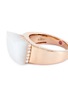 Detail View - Click To Enlarge - ROBERTO COIN - 'Sauvage Prive' diamond white jadeite 18k rose gold ring