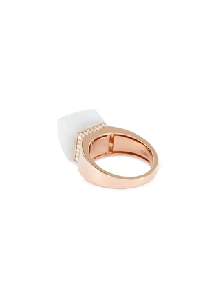 Figure View - Click To Enlarge - ROBERTO COIN - 'Sauvage Prive' diamond white jadeite 18k rose gold ring