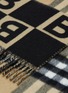 Detail View - Click To Enlarge - BURBERRY - Check logo wool-cashmere blend scarf