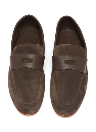Detail View - Click To Enlarge - JOHN LOBB - 'Hendra' suede penny loafers