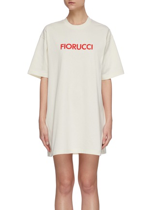 Main View - Click To Enlarge - FIORUCCI - Contrast logo print T-shirt dress