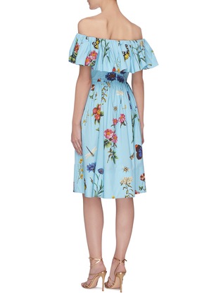 Back View - Click To Enlarge - OSCAR DE LA RENTA - Floral Print Off-shoulder Dress