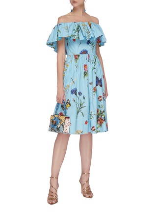 Figure View - Click To Enlarge - OSCAR DE LA RENTA - Floral Print Off-shoulder Dress
