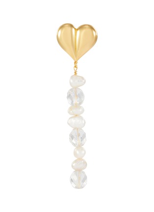 Main View - Click To Enlarge - MING YU WANG - 'Heart' freshwater pearl 18k gold plated drop earrings