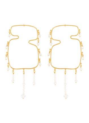 Main View - Click To Enlarge - MING YU WANG - 'Verge' freshwater pearl topaz 18k gold plated earrings