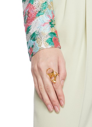 Figure View - Click To Enlarge - MING YU WANG - 'Stellar' 18k gold plated ring
